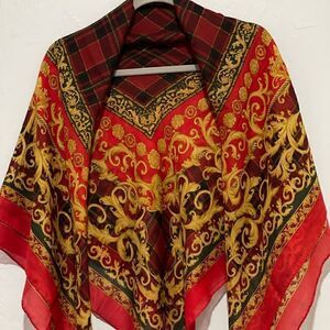 Lilko scarf Lg made in Italy red and gold yellow